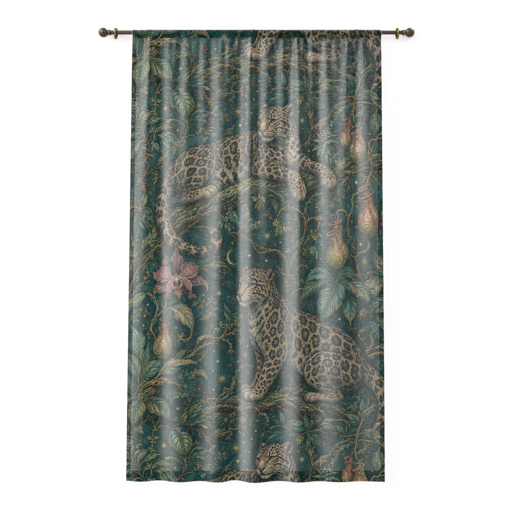 Cloud Leopard Reverie Verdigris Window Curtain