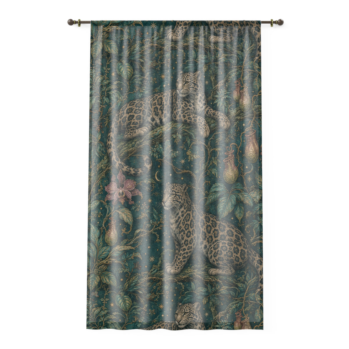 Cloud Leopard Reverie Verdigris Window Curtain