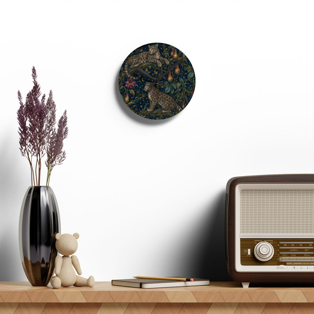 Cloud Leopard Reverie Nocturne Acrylic Wall Clock