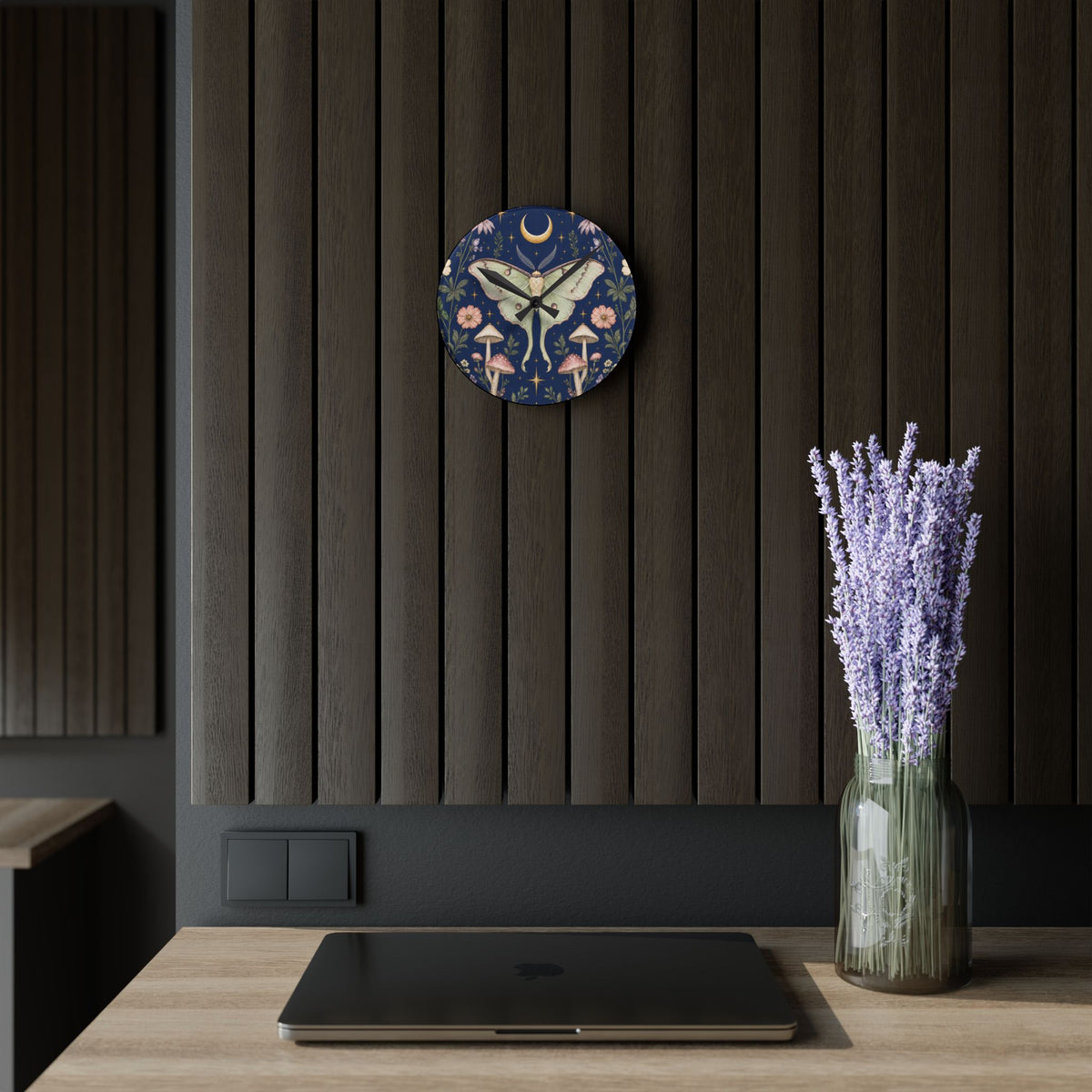 Luna Apothecary Indigo Acrylic Wall Clock
