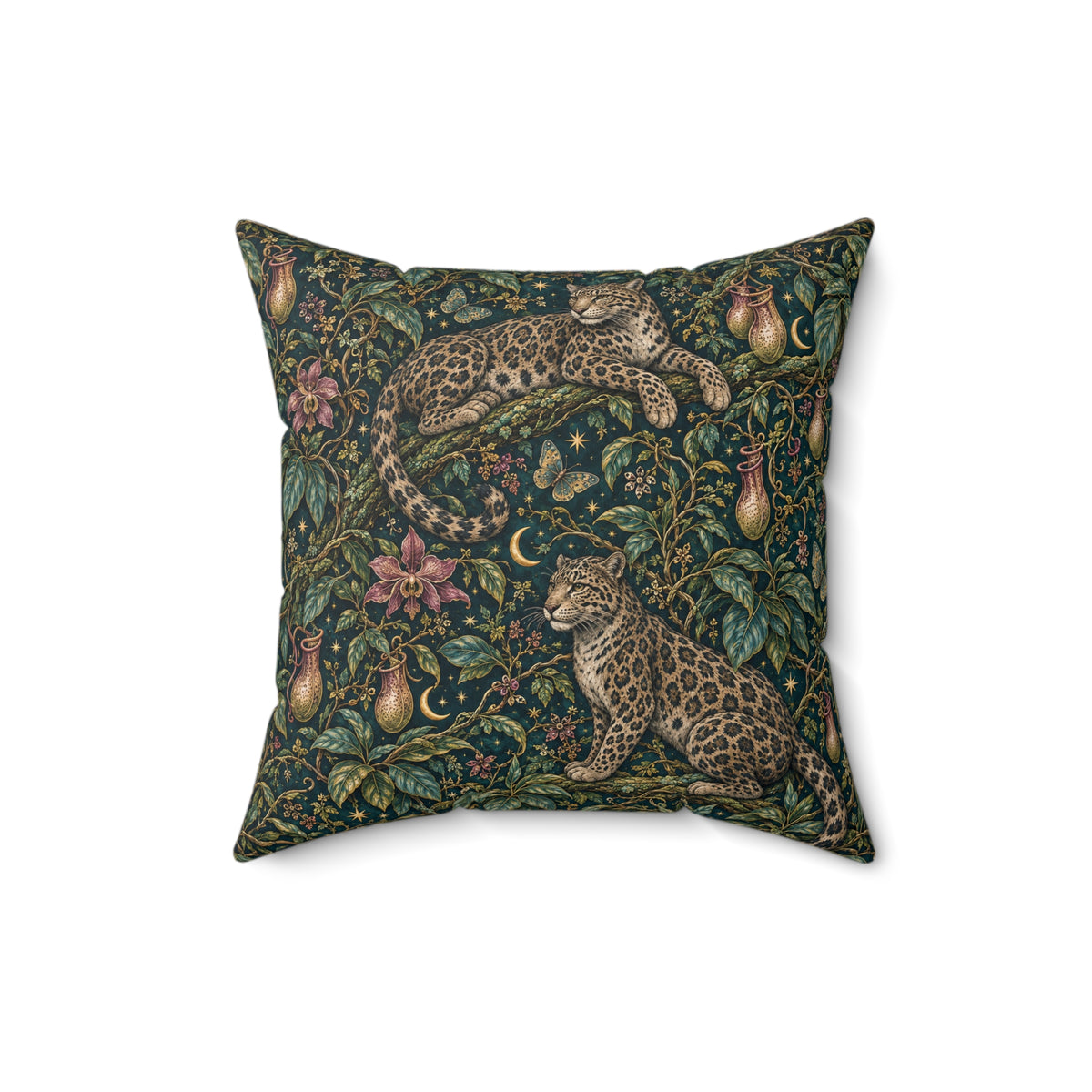 Cloud Leopard Reverie Verdigris Decorative Pillow