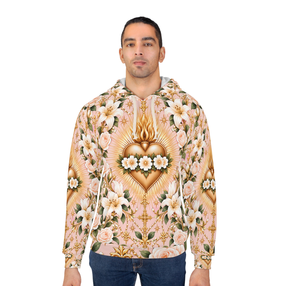 Immaculate Heart Blush Rose Pullover Hoodie