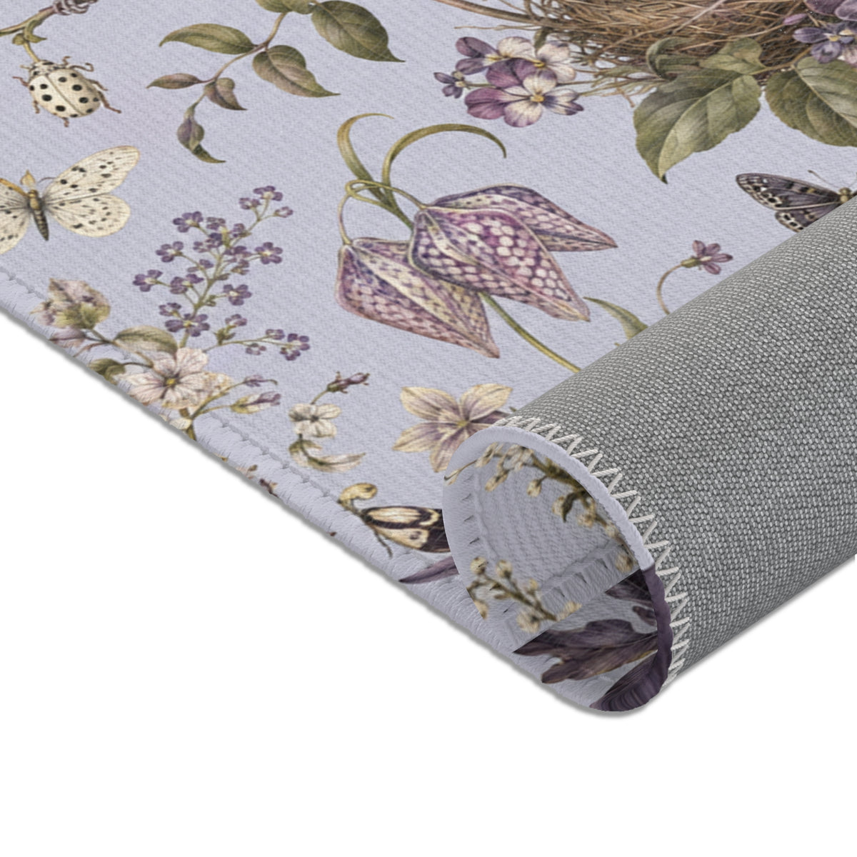 Botanical Bird's Nest Lilac Area Rug