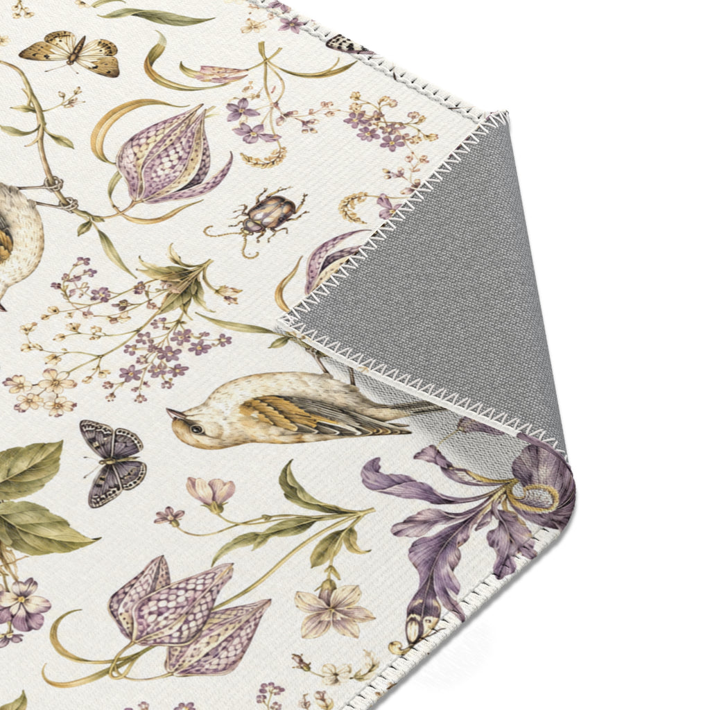 Botanical Bird's Nest Moon Milk Area Rug