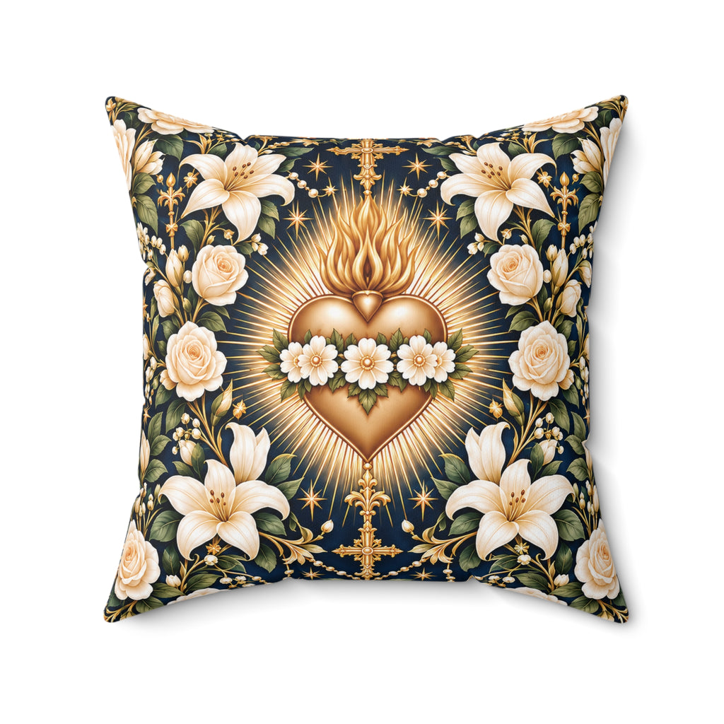 Immaculate Heart Midnight Blue Decorative Pillow