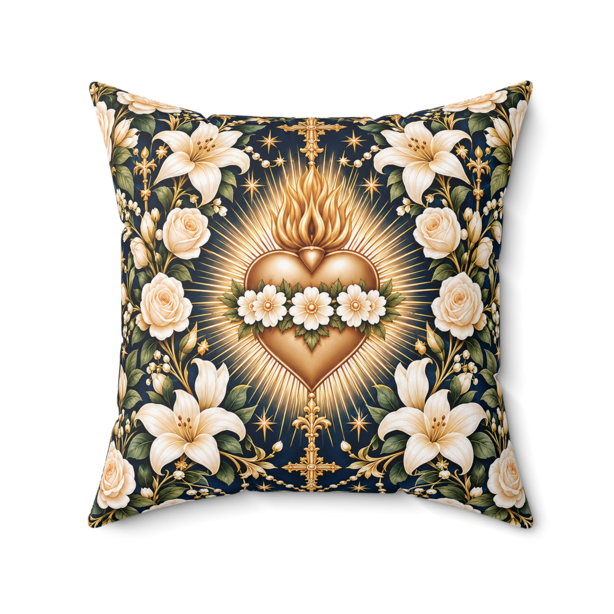 Immaculate Heart Midnight Blue Decorative Pillow