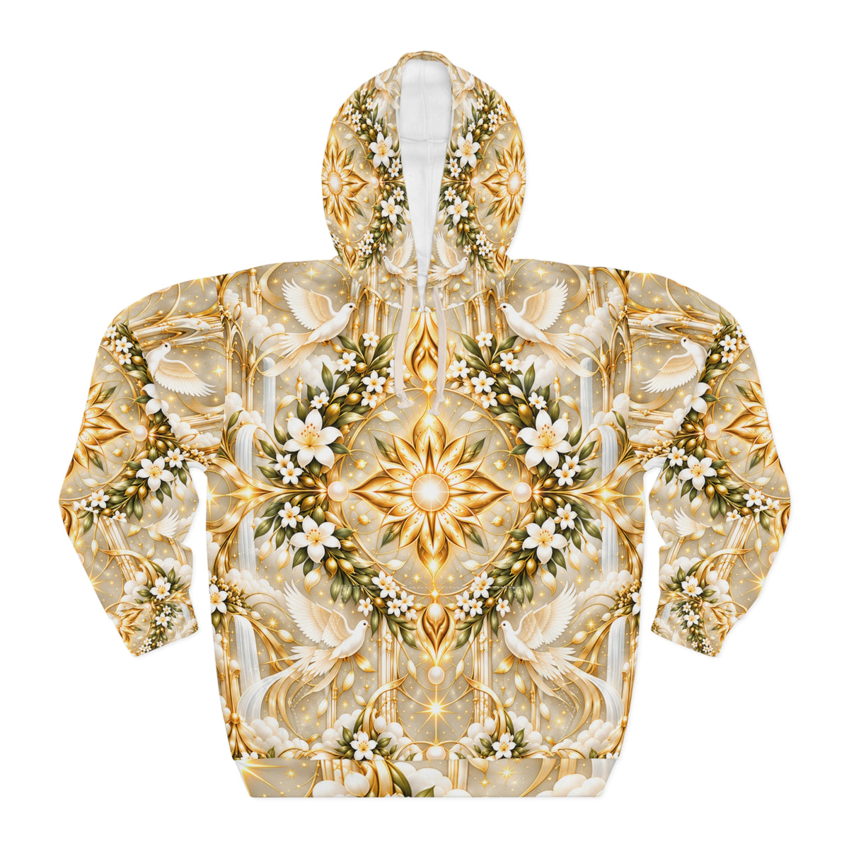 Divine Light Mandala Moon Milk Pullover Hoodie
