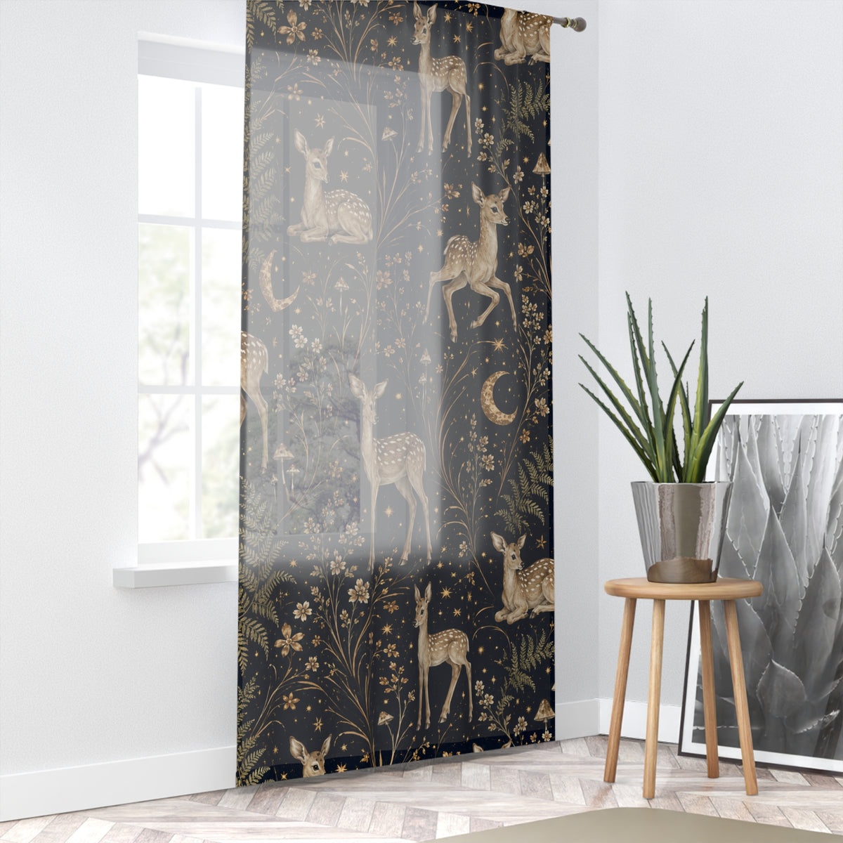 Astral Fawn Nocturne Window Curtain