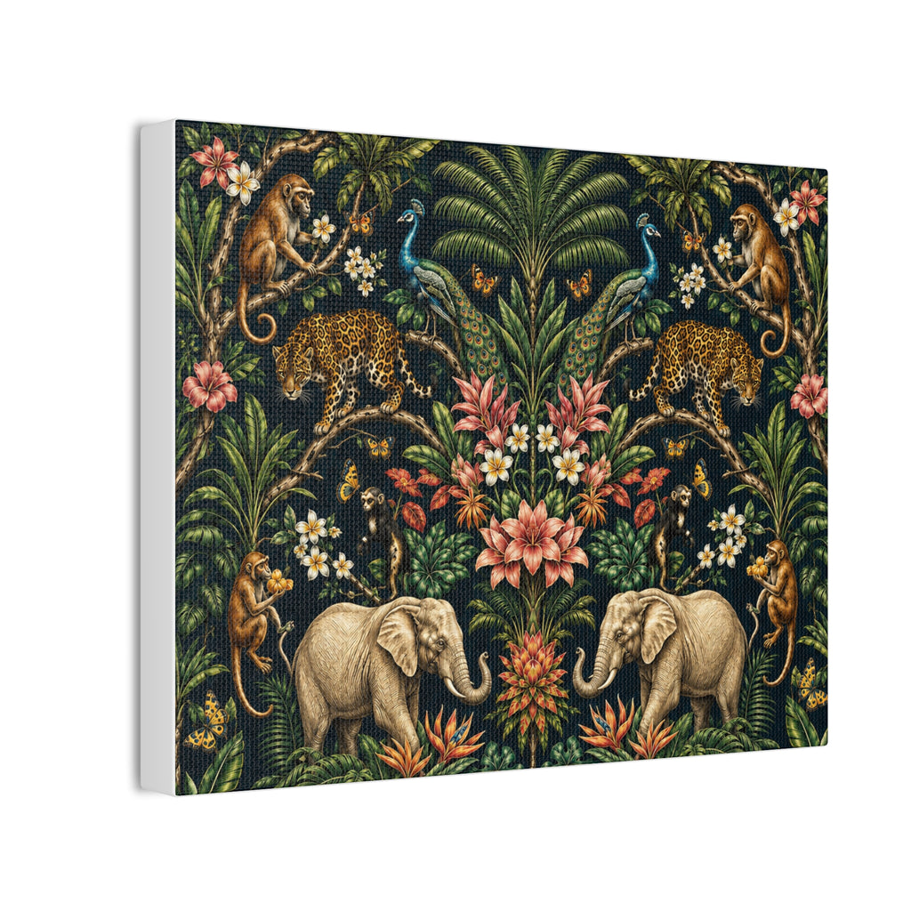 Mystic Jungle Midnight Jungle Stretched Canvas