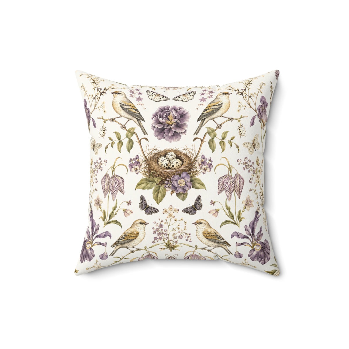 Botanical Bird's Nest Moon Milk Decorative Pillow