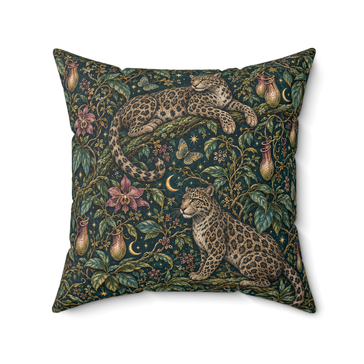 Cloud Leopard Reverie Verdigris Decorative Pillow
