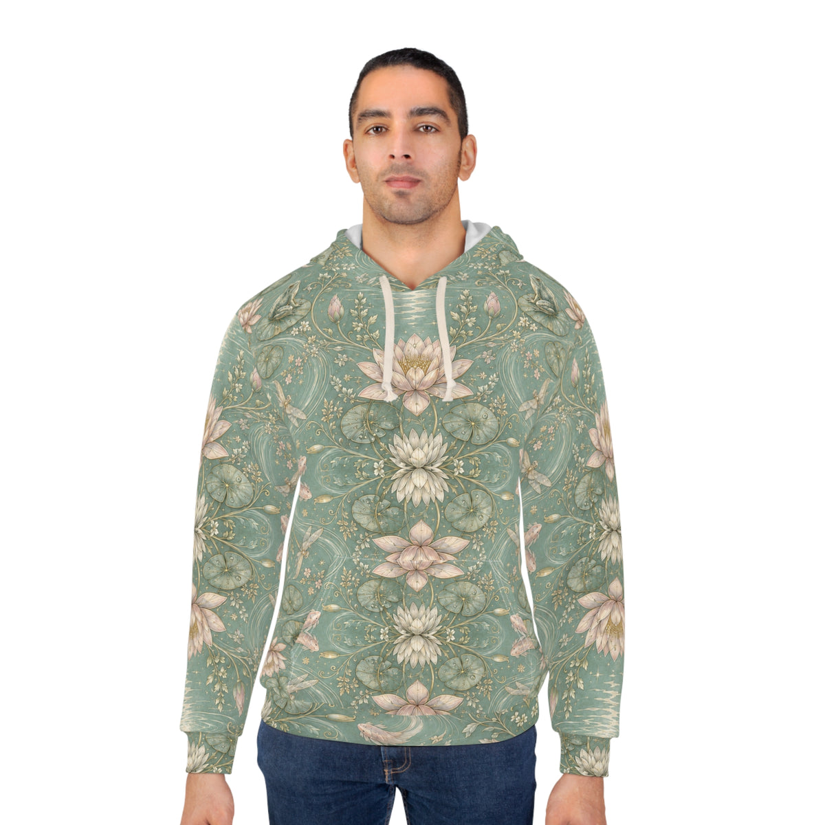 Nymphaea Nocturne Moon Mist Pullover Hoodie