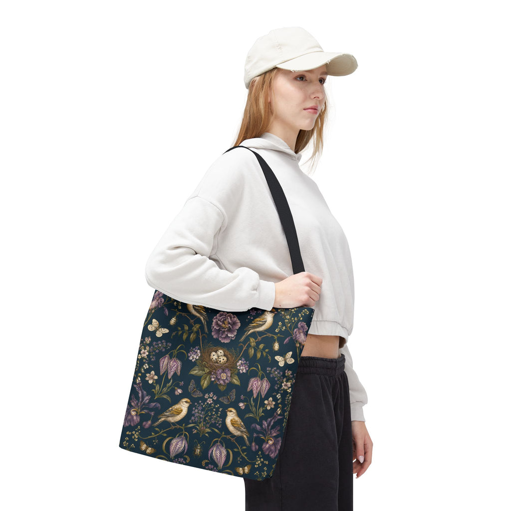 Botanical Bird's Nest Nocturne Tote Bag
