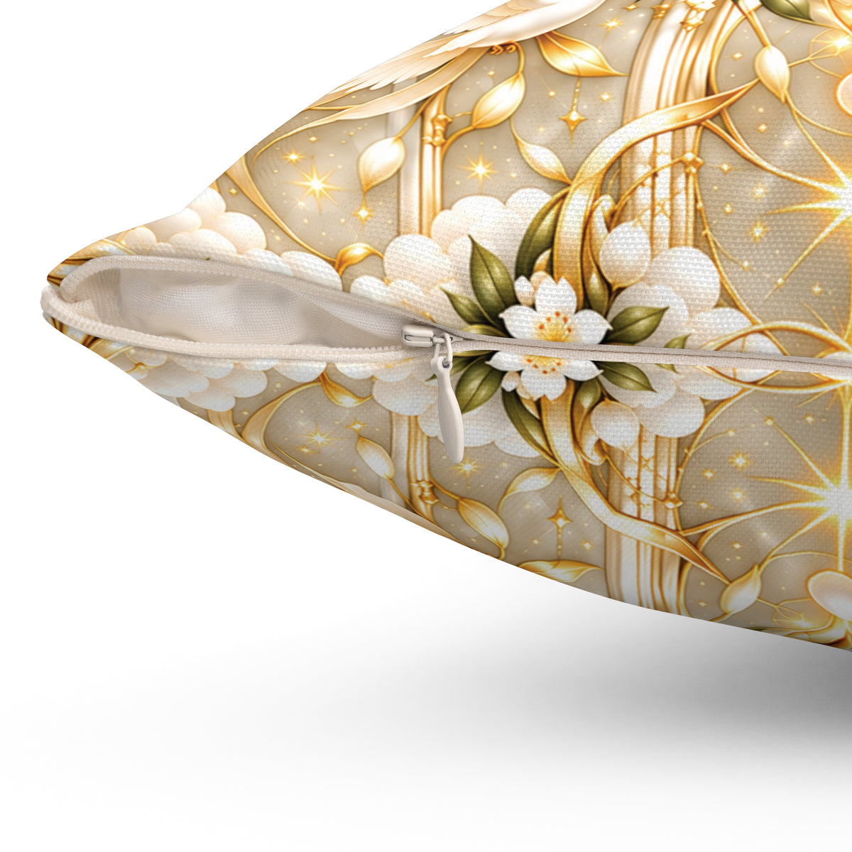 Divine Light Mandala Moon Milk Decorative Pillow