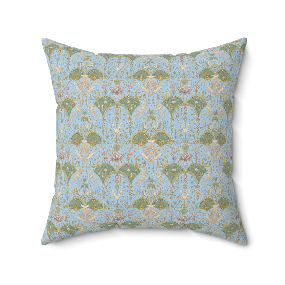 Celestial Aviary Blue Hour Decorative Pillow