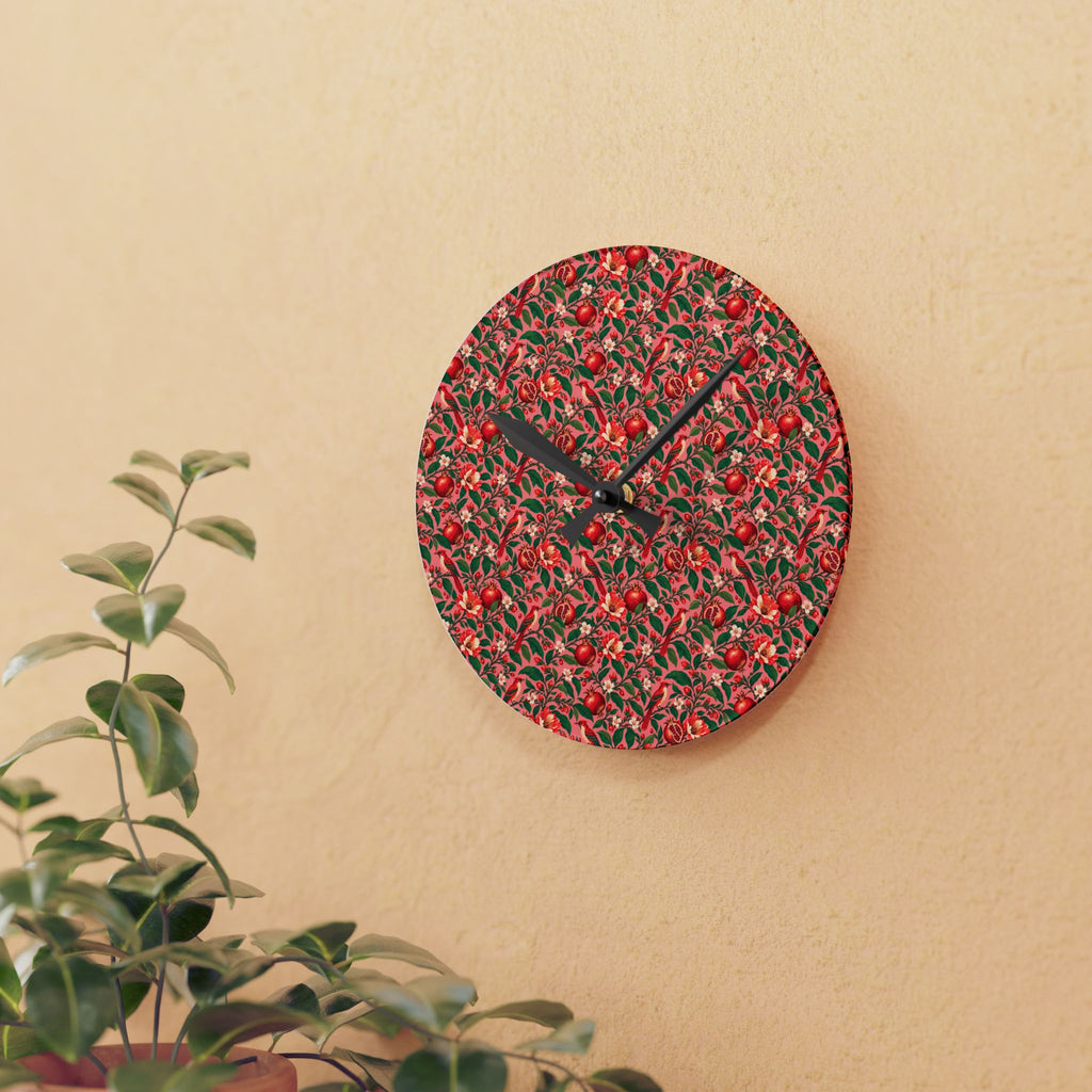Gilded Orchard Pink Orchard Acrylic Wall Clock
