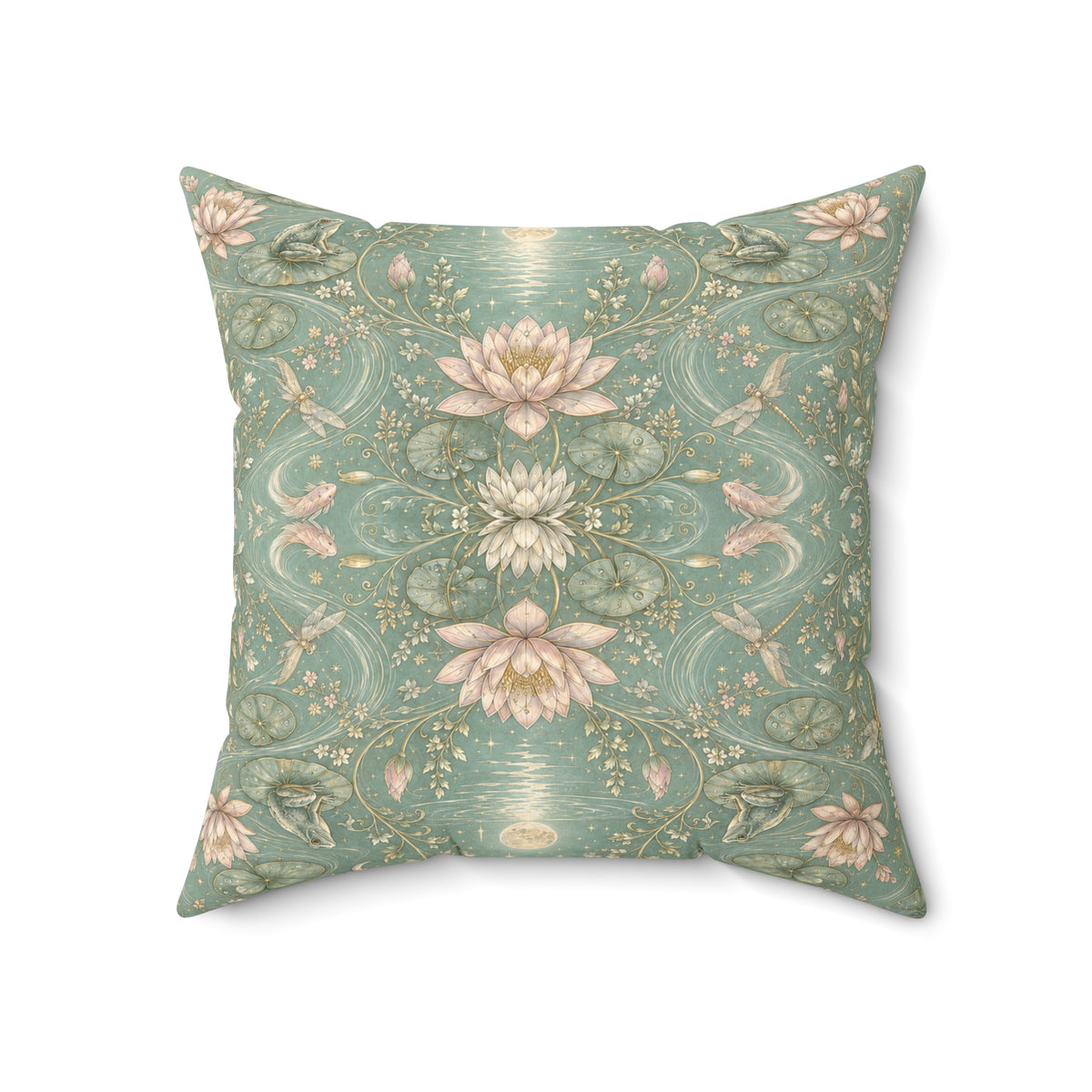 Nymphaea Nocturne Moon Mist Decorative Pillow