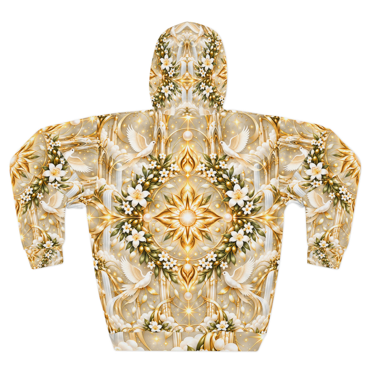 Divine Light Mandala Moon Milk Pullover Hoodie