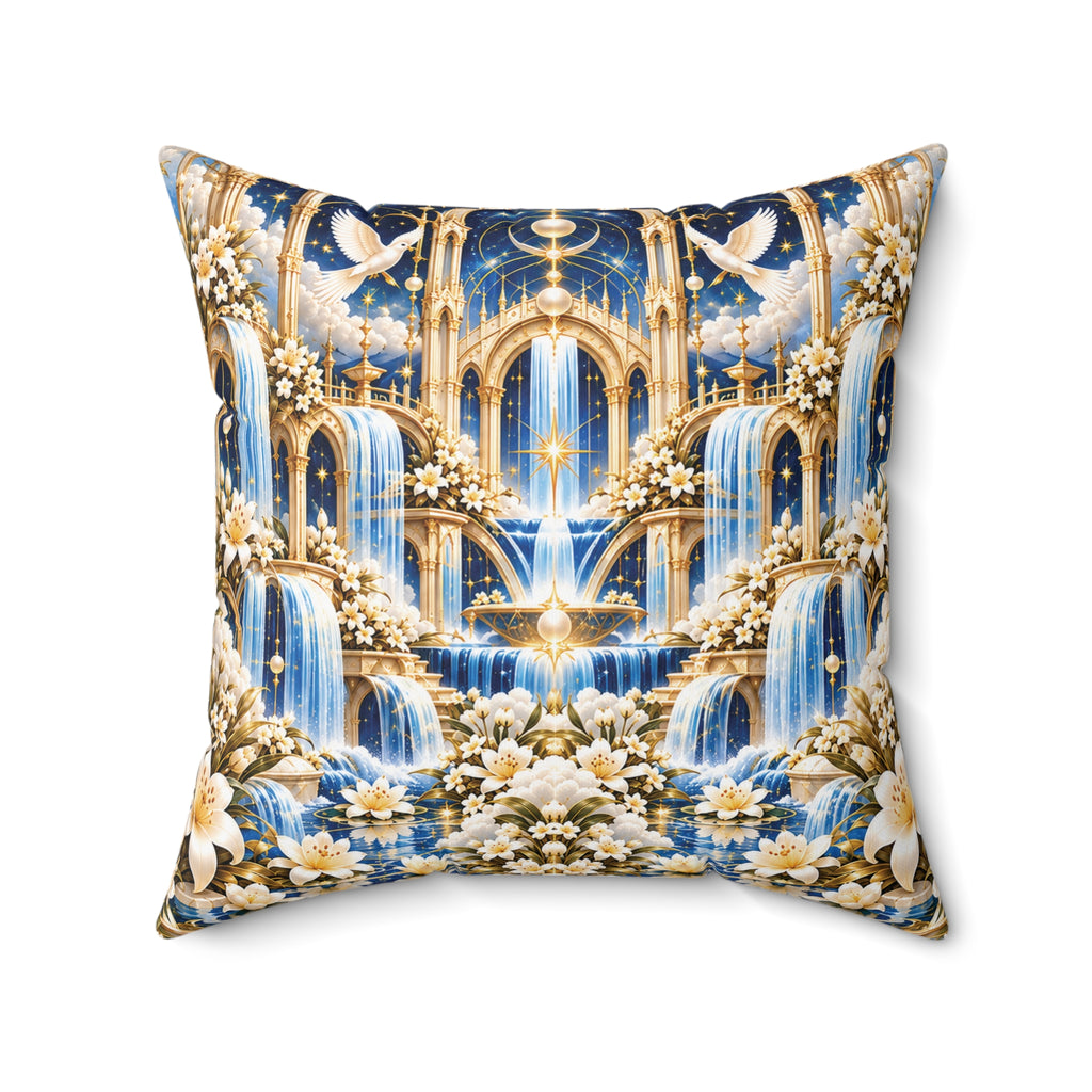 Living Waters Sanctuary Celestial Blue Decorative Pillow