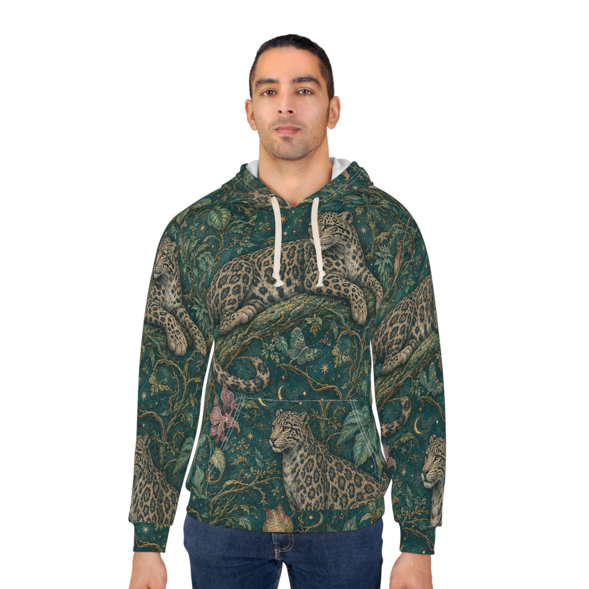 Cloud Leopard Reverie Verdigris Pullover Hoodie