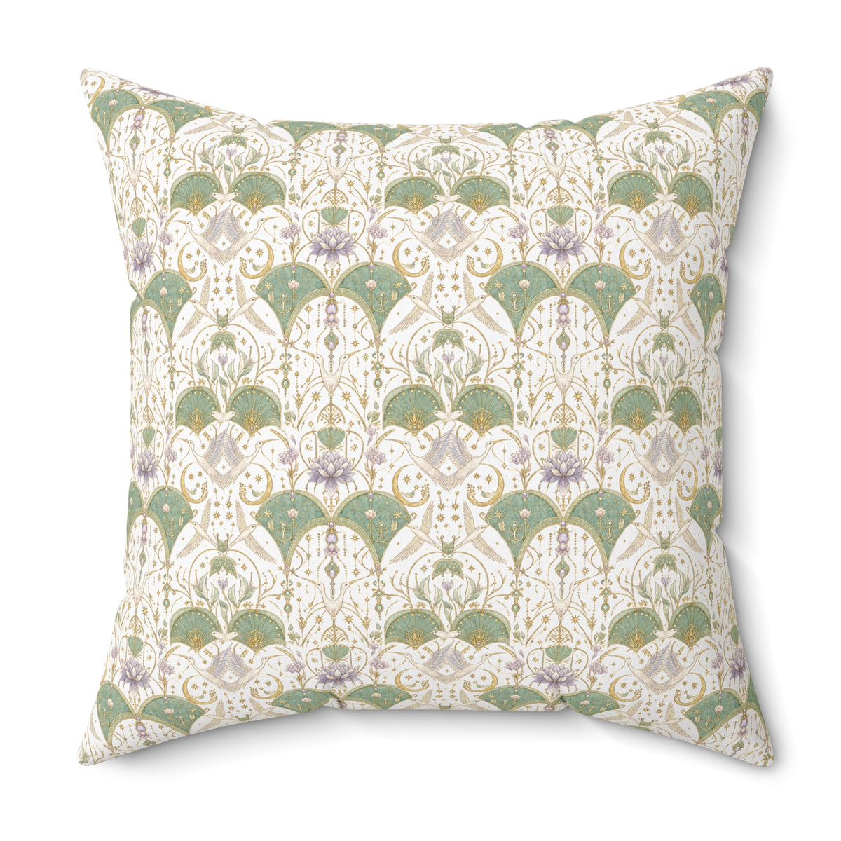 Celestial Aviary Moon Milk Decorative Pillow