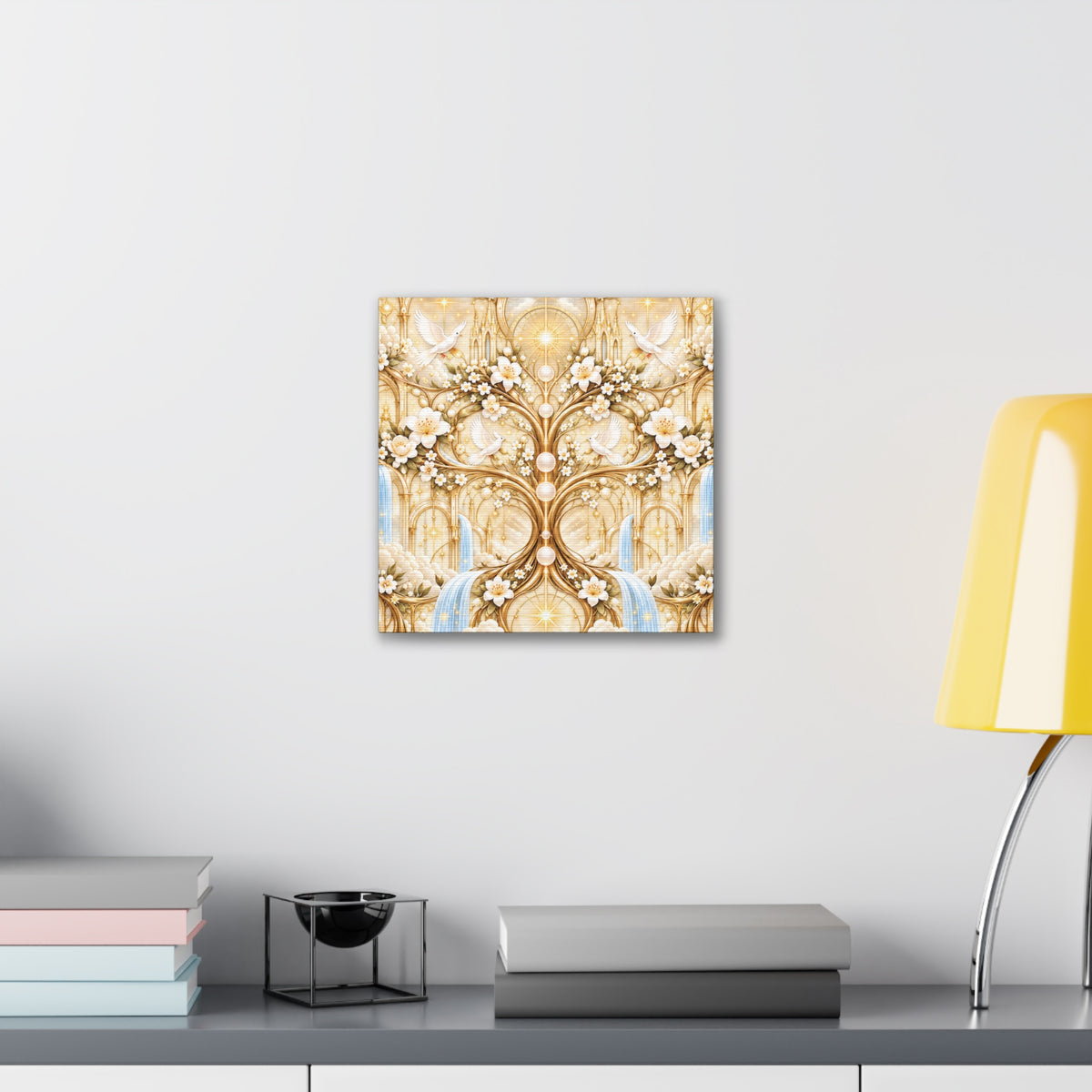 Tree of Heaven Alabaster Gold Wrapped Canvas