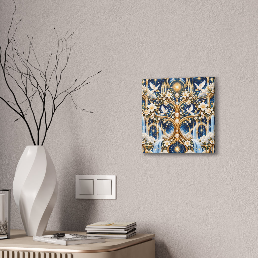 Tree of Heaven Celestial Blue Wrapped Canvas
