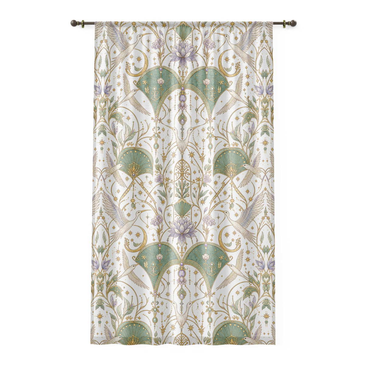 Celestial Aviary Moon Milk Window Curtain