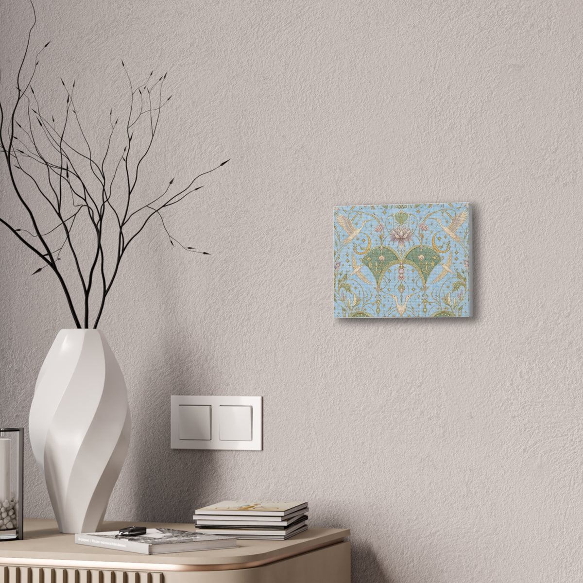 Celestial Aviary Blue Hour Stretched Canvas