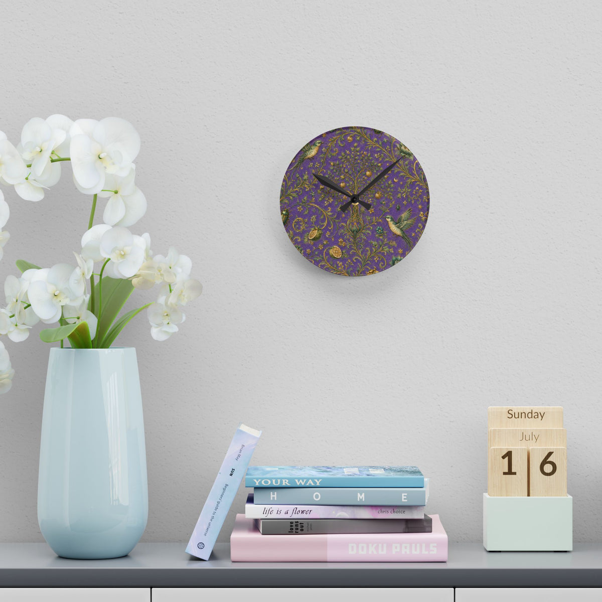 Sacred Canopy Amethyst Acrylic Wall Clock