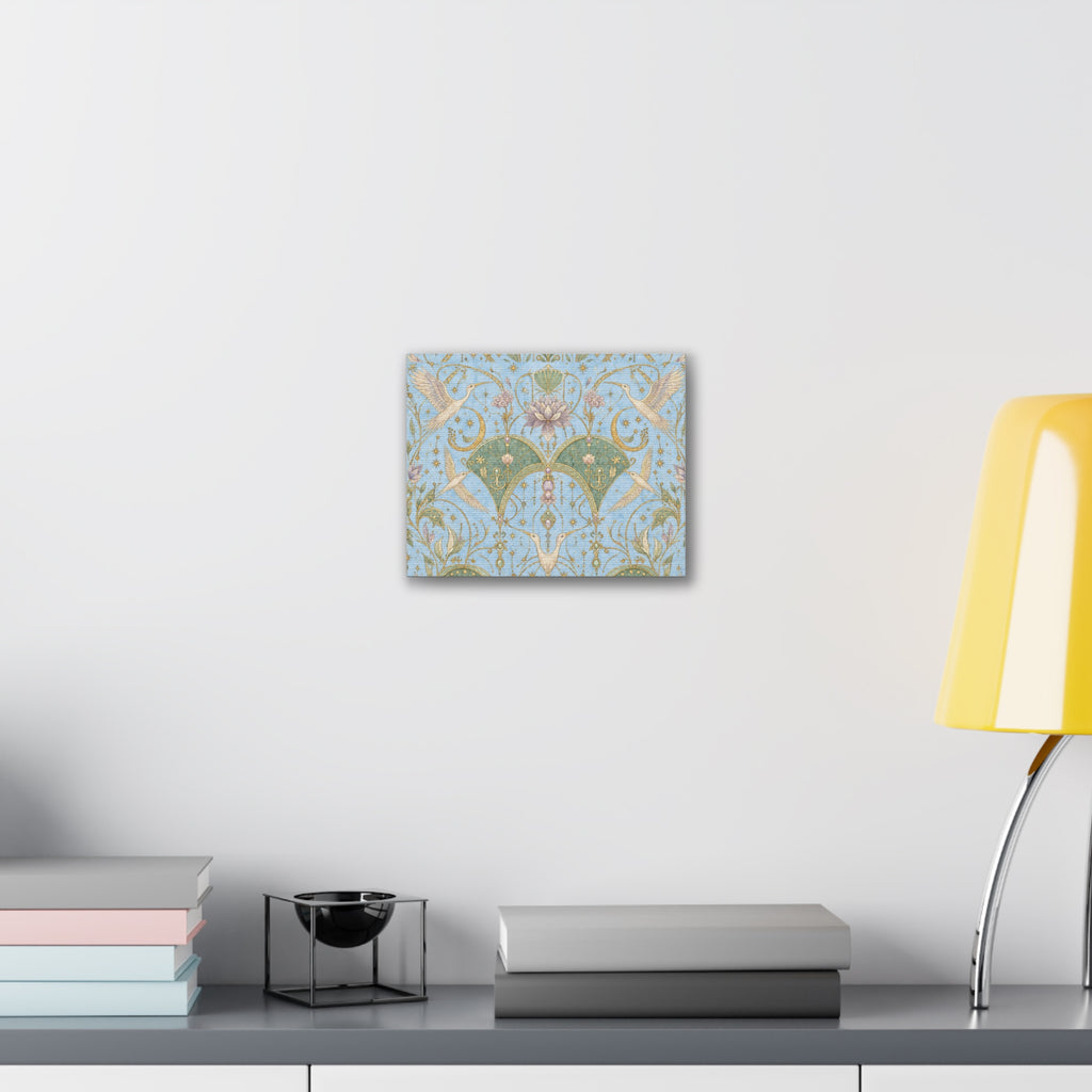 Celestial Aviary Blue Hour Stretched Canvas