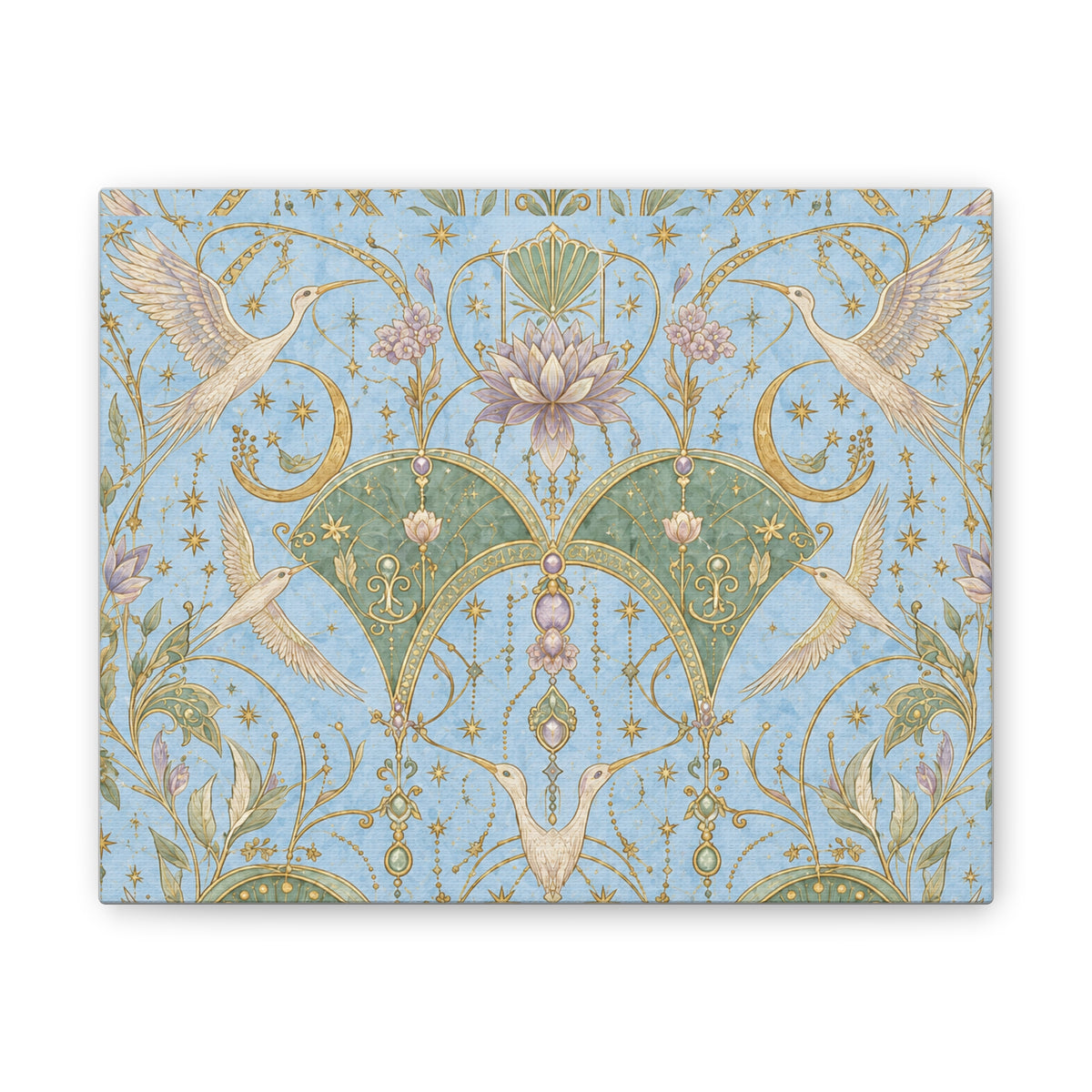 Celestial Aviary Blue Hour Stretched Canvas
