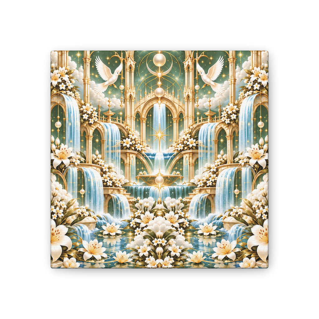 Living Waters Sanctuary Soft Sage Gold 8-inch Canvas