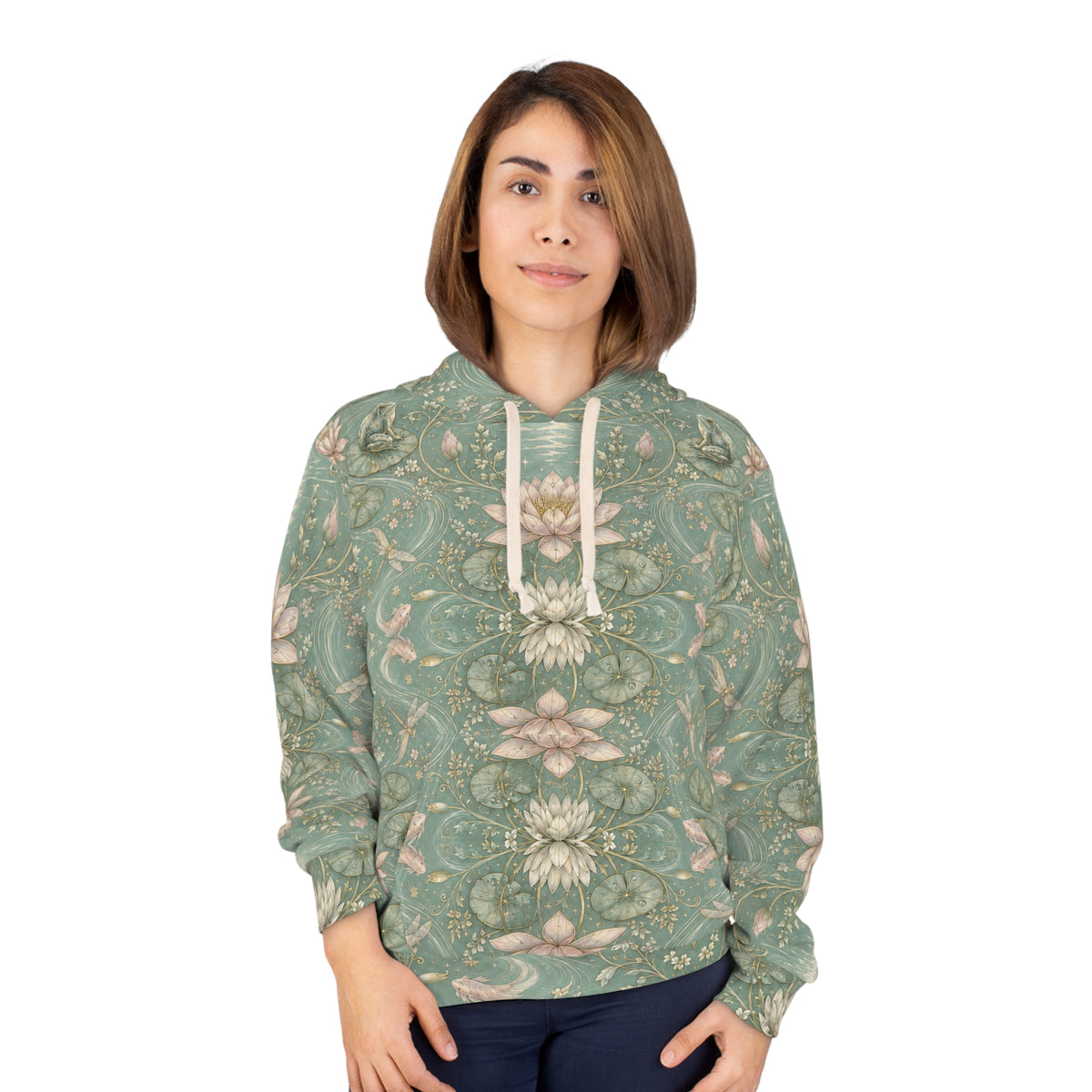 Nymphaea Nocturne Moon Mist Pullover Hoodie