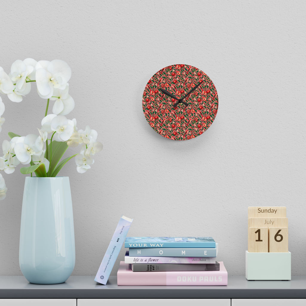 Gilded Orchard Pink Orchard Acrylic Wall Clock