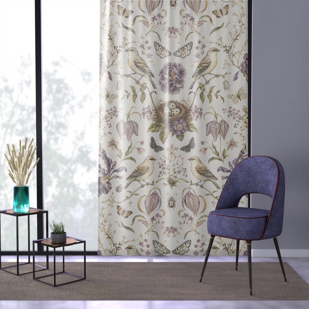 Botanical Bird's Nest Moon Milk Window Curtain