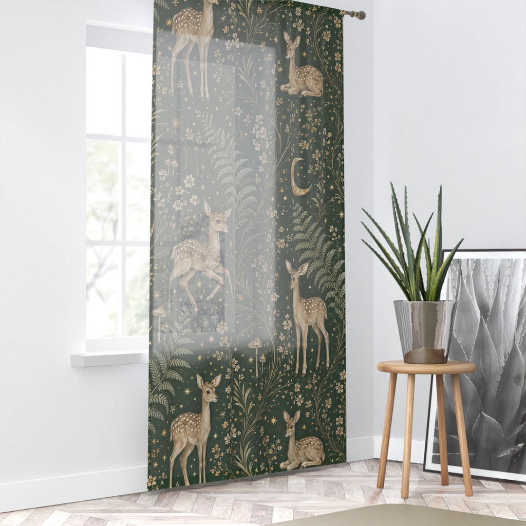 Astral Fawn Forest Window Curtain