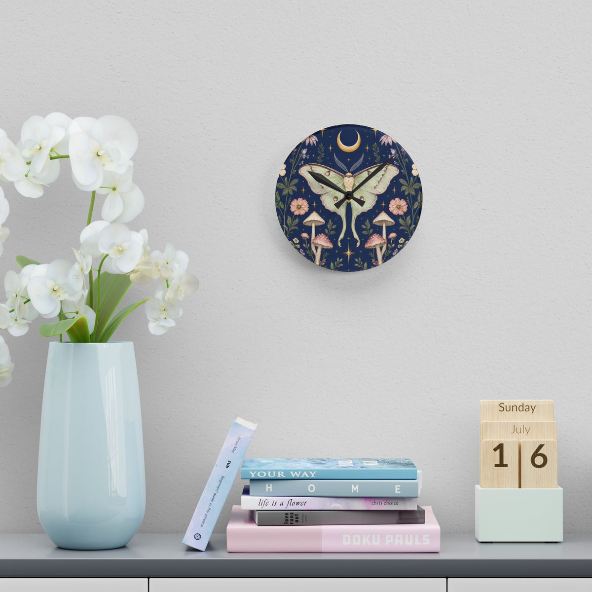 Luna Apothecary Indigo Acrylic Wall Clock