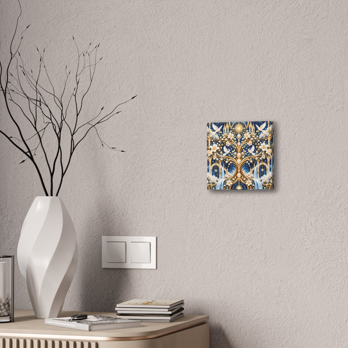 Tree of Heaven Celestial Blue Wrapped Canvas