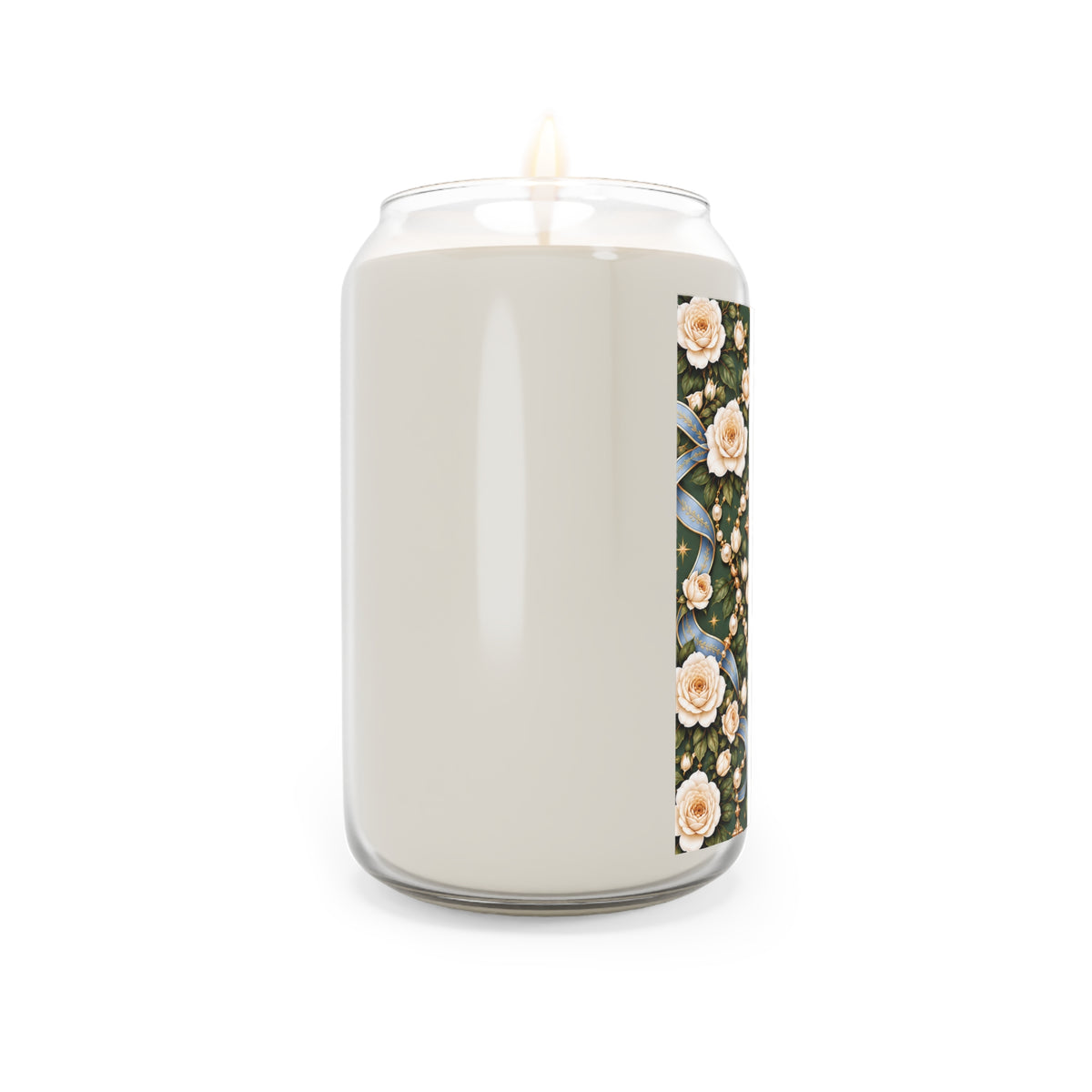 Rosary of Light Sage Blue Centered Cross Luxe Candle