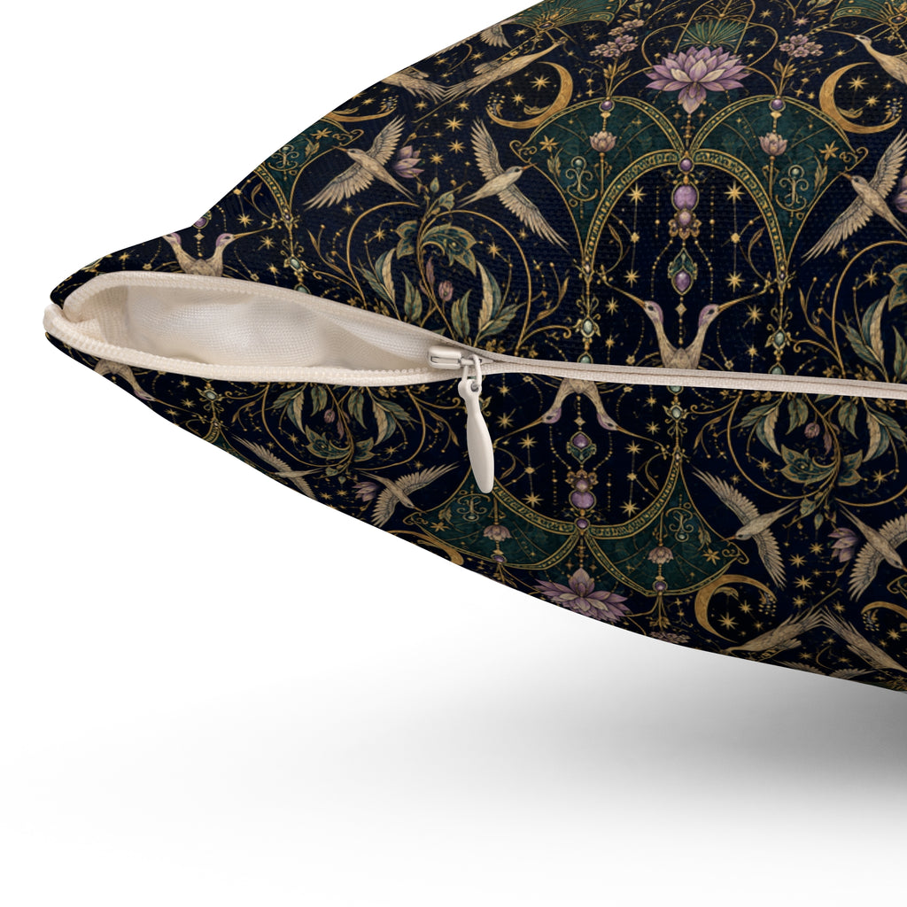 Celestial Aviary Nocturne Decorative Pillow