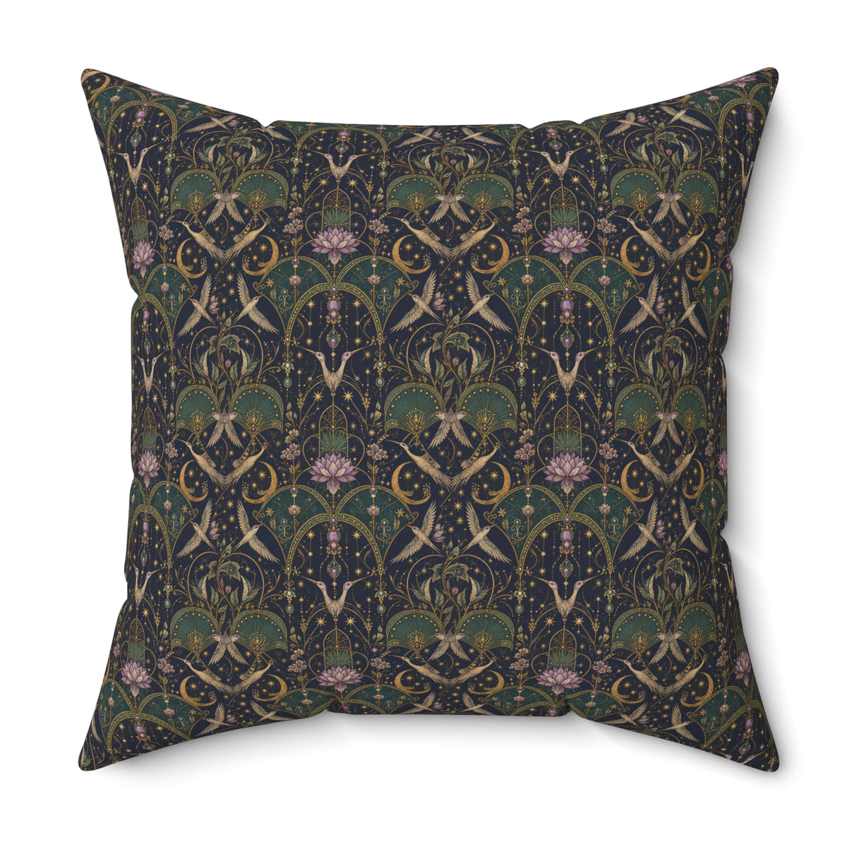 Celestial Aviary Nocturne Decorative Pillow