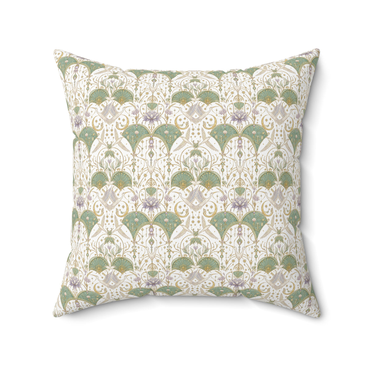 Celestial Aviary Moon Milk Decorative Pillow