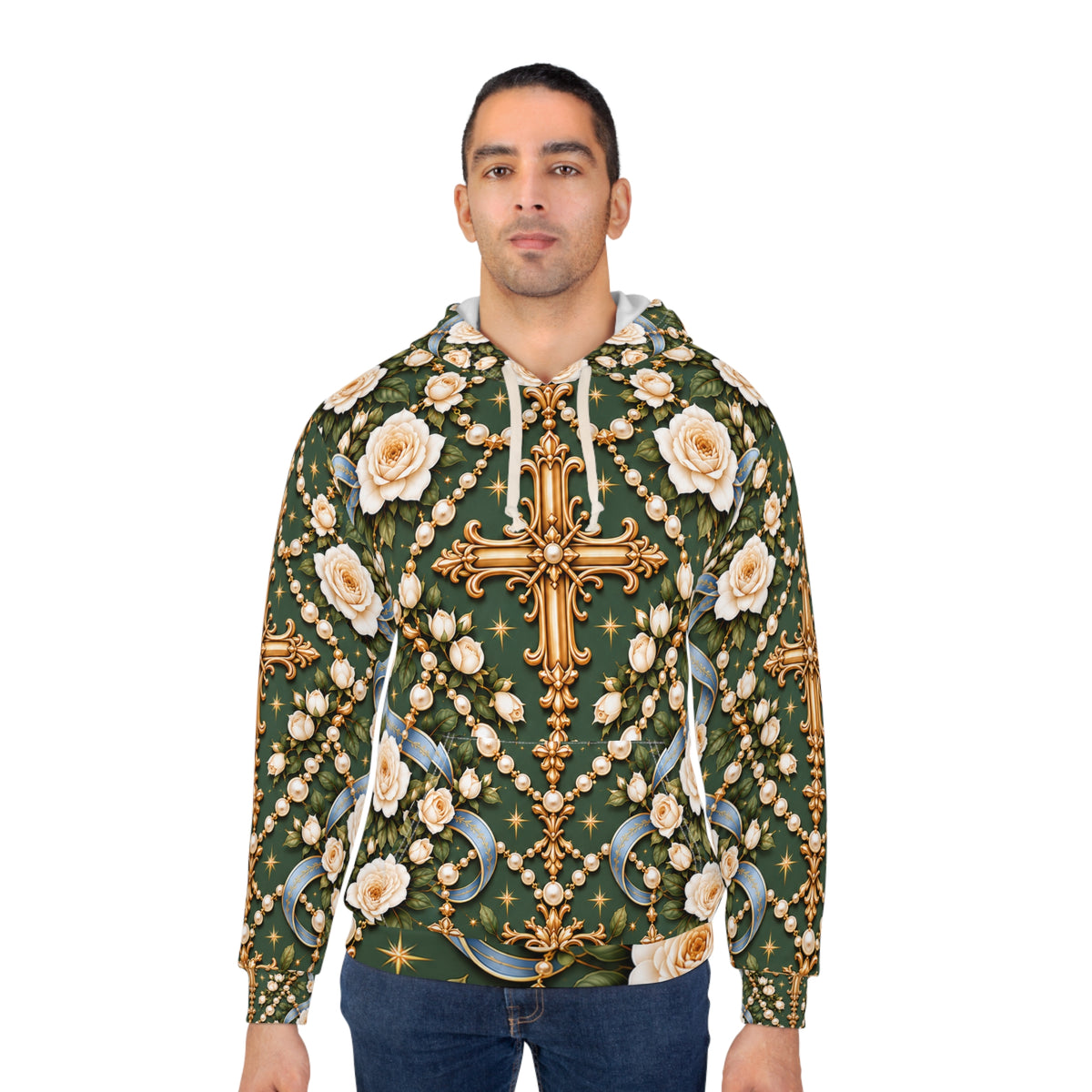 Rosary of Light Sage Blue Pullover Hoodie