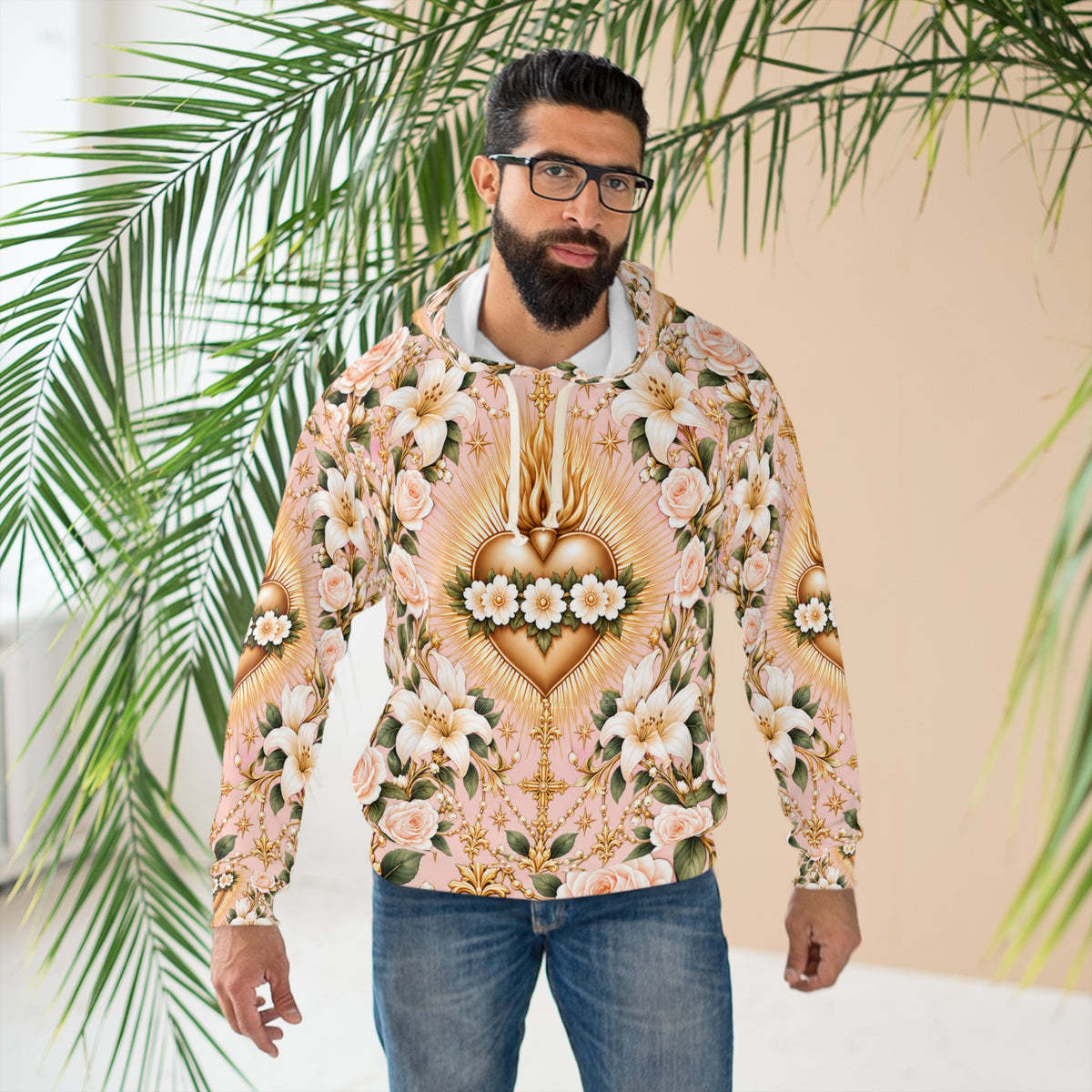 Immaculate Heart Blush Rose Pullover Hoodie