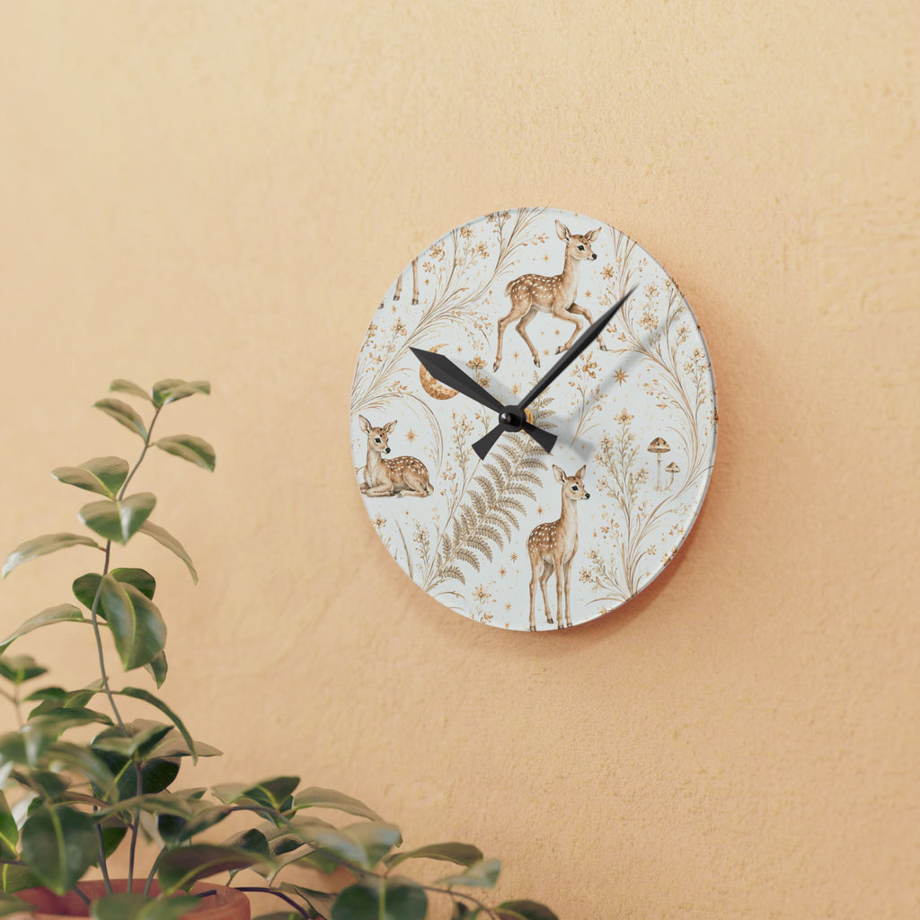 Astral Fawn Moon Milk Acrylic Wall Clock