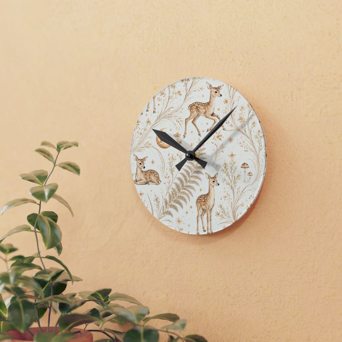 Astral Fawn Moon Milk Acrylic Wall Clock