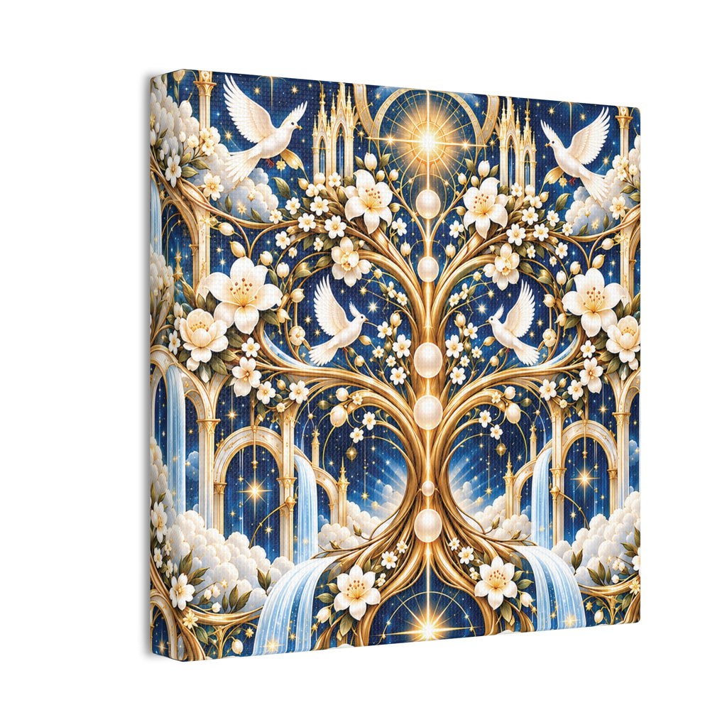Tree of Heaven Celestial Blue Wrapped Canvas
