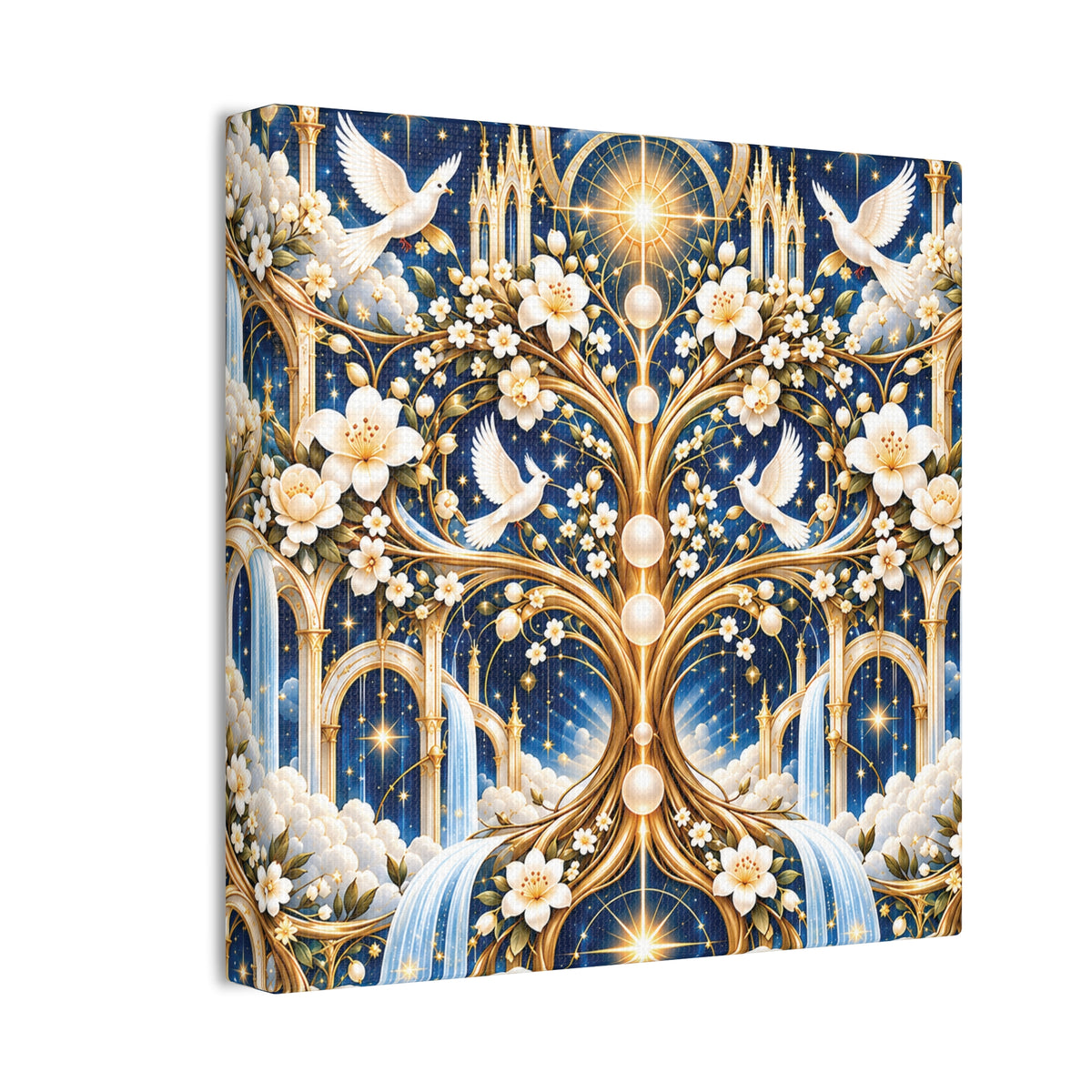 Tree of Heaven Celestial Blue Wrapped Canvas