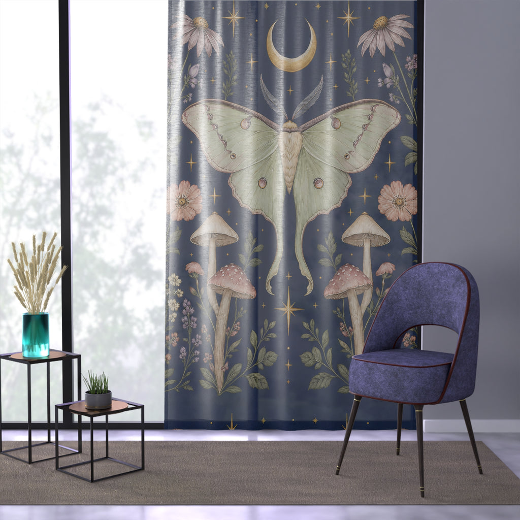 Luna Apothecary Indigo Window Curtain